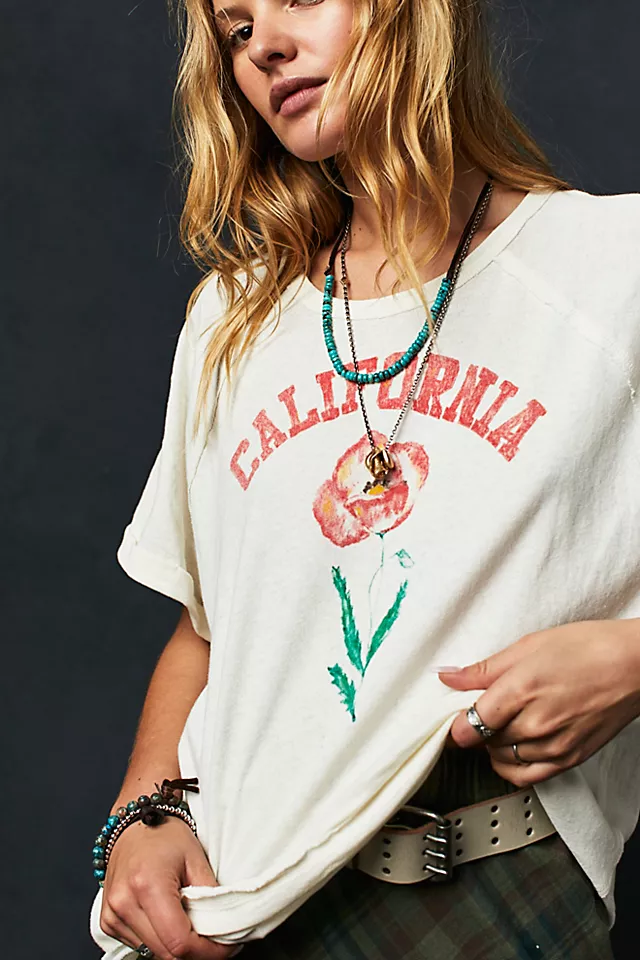 Care FP State Flower Tee Ivory California