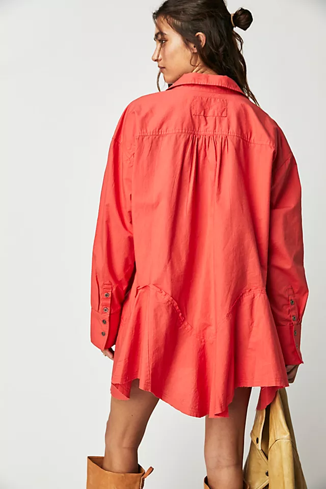 Freya Poplin Tunic Coral Bright