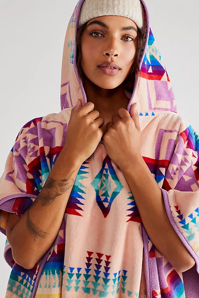 Pendleton X Free People Poncho Pink