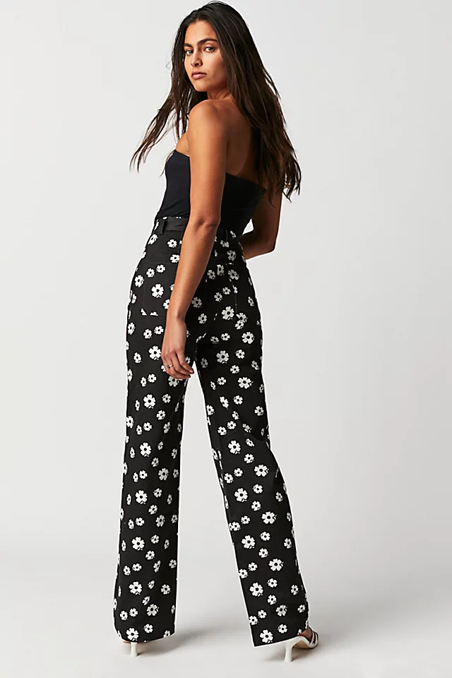 Rolla's Folk Floral Heidi Pants Black