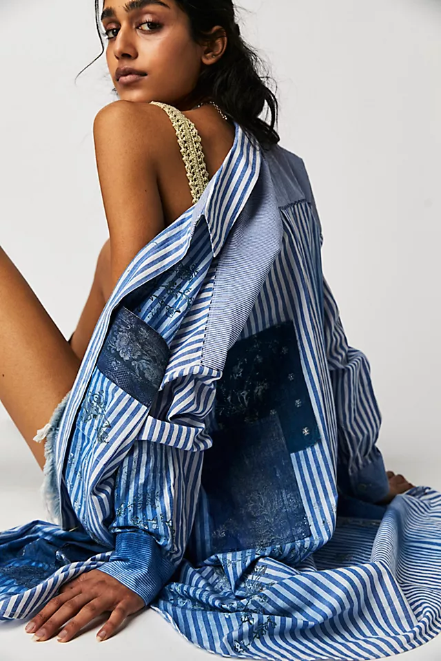 Huntress Stripe Shirt Blue Stripe