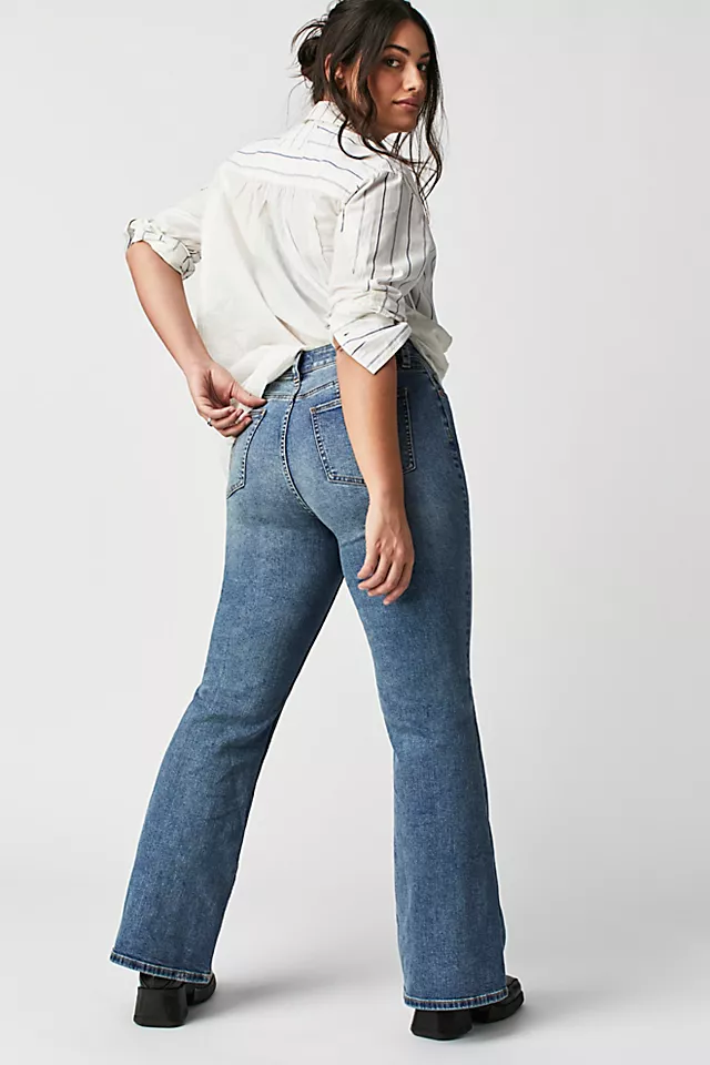 CRVY Vintage High-Rise Flare Jeans Burn Book