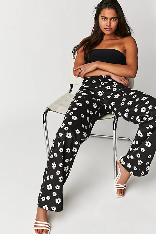 Rolla's Folk Floral Heidi Pants Black