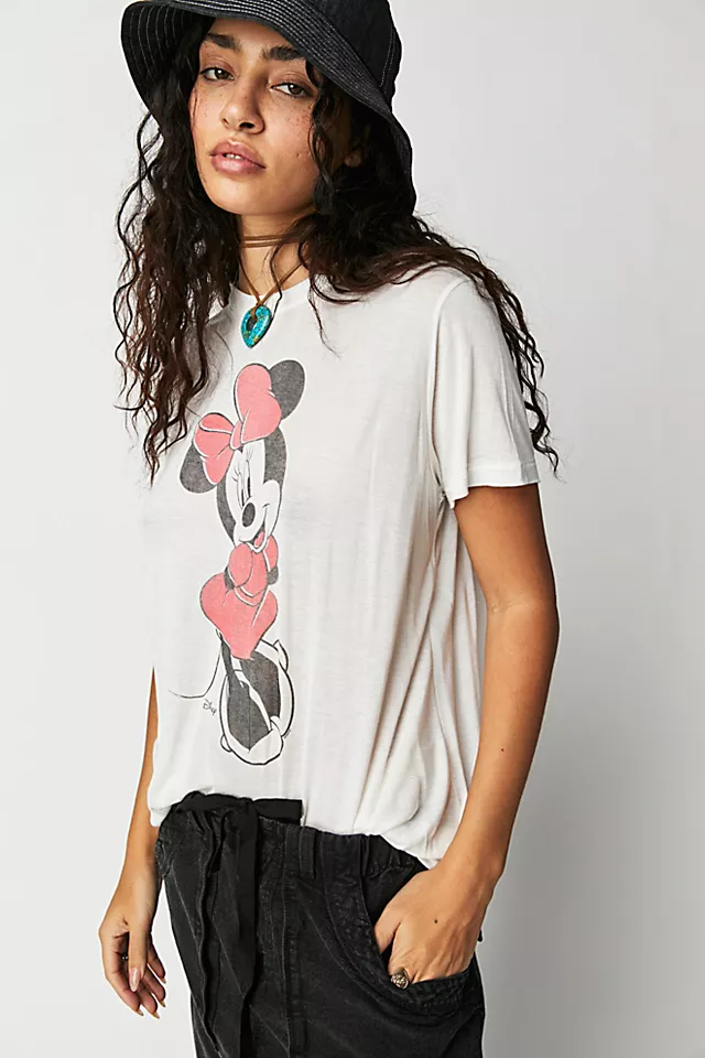 Junk Food Minnie Mouse Tee Vintage White