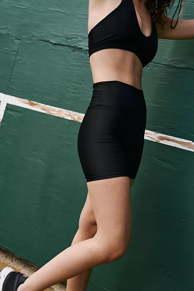 Beach Riot Solid Bike Shorts Black