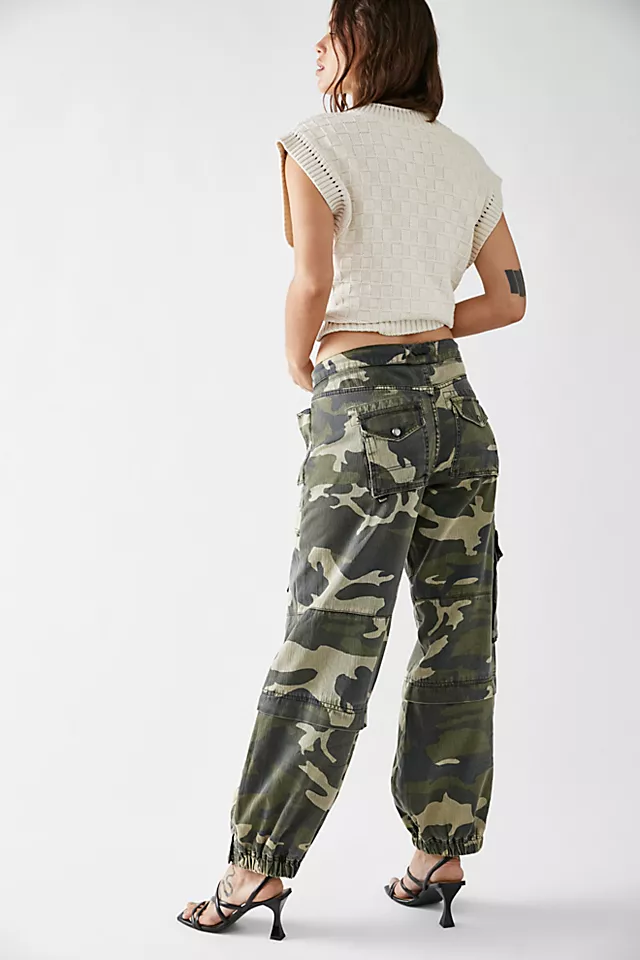 South Bay Printed Utility Cargo Pants Olive Combo