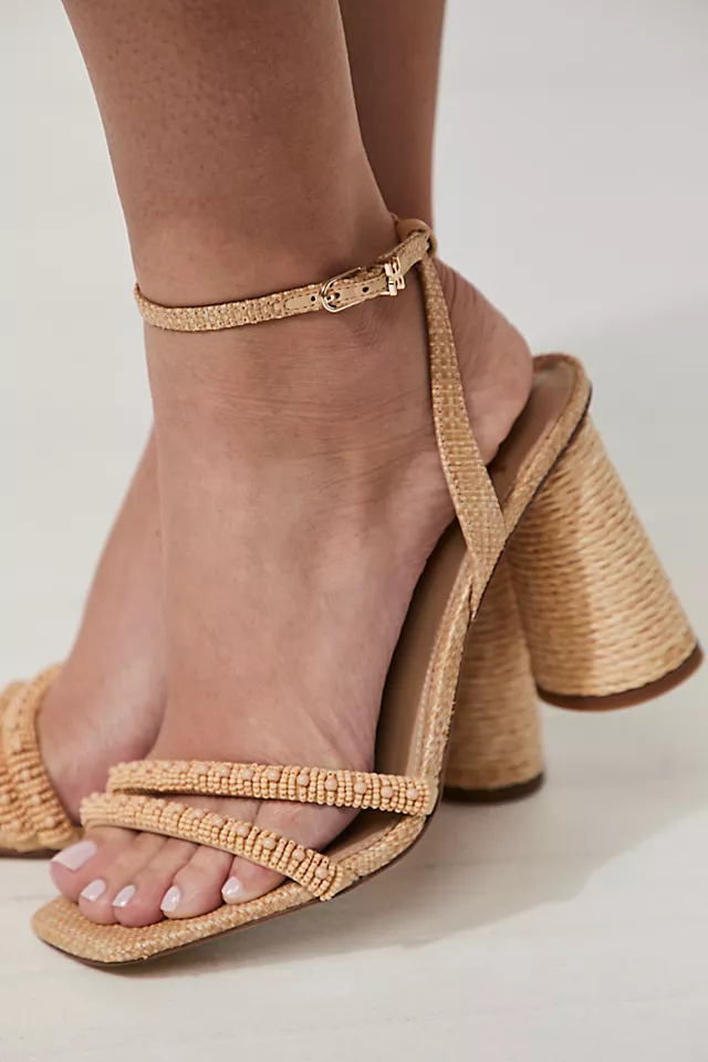 Kia Beaded Heels Bleached Beechwood