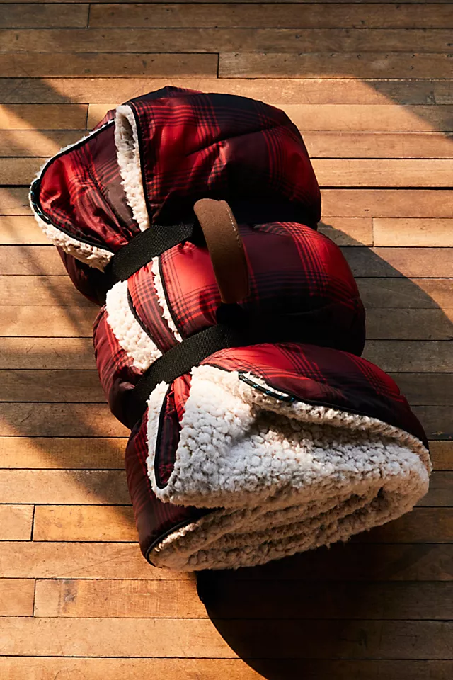 RUMPL Printed Sherpa Puffy Blanket Ombre Plaid