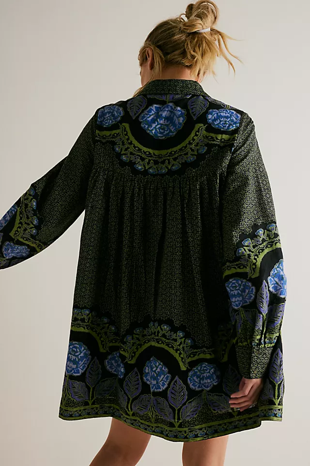 Smell The Roses Mini Dress Inky Combo