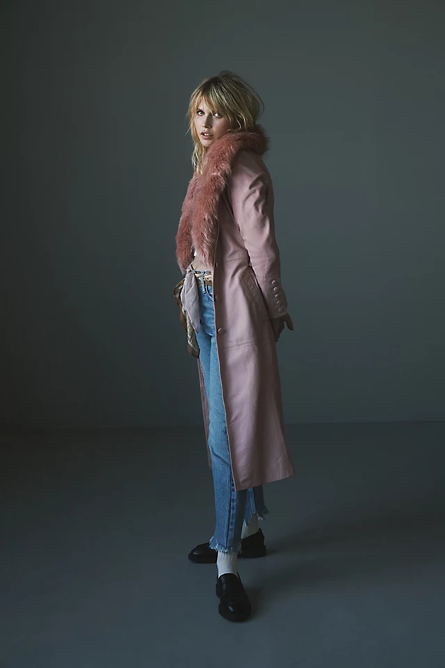 Midnight Train Leather Duster Pink