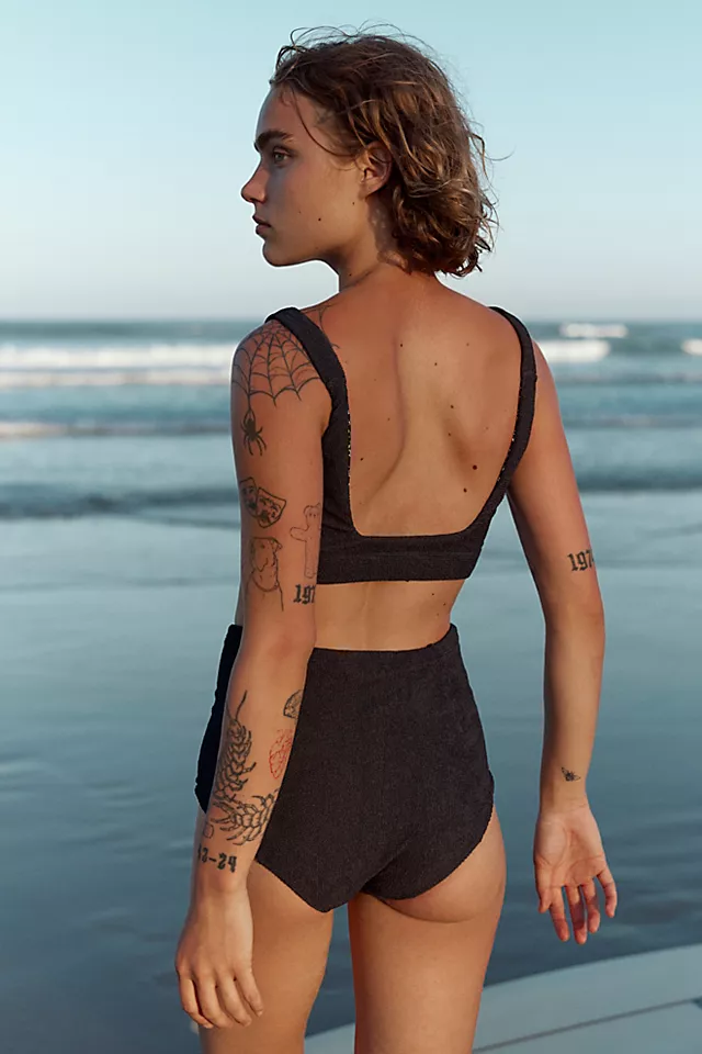 Resin Obsidian Cream Crop Surf Top Denim