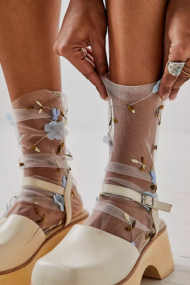 Picket Fence Socks Blue