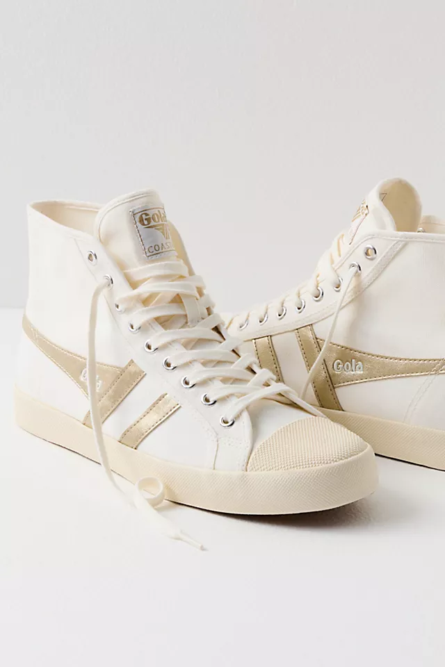 Coaster Flame High Top Sneakers Off White / Gold