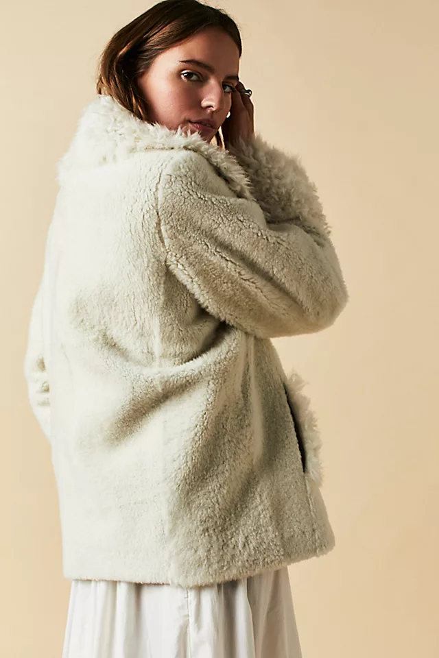 Chunky Teddy Coat White