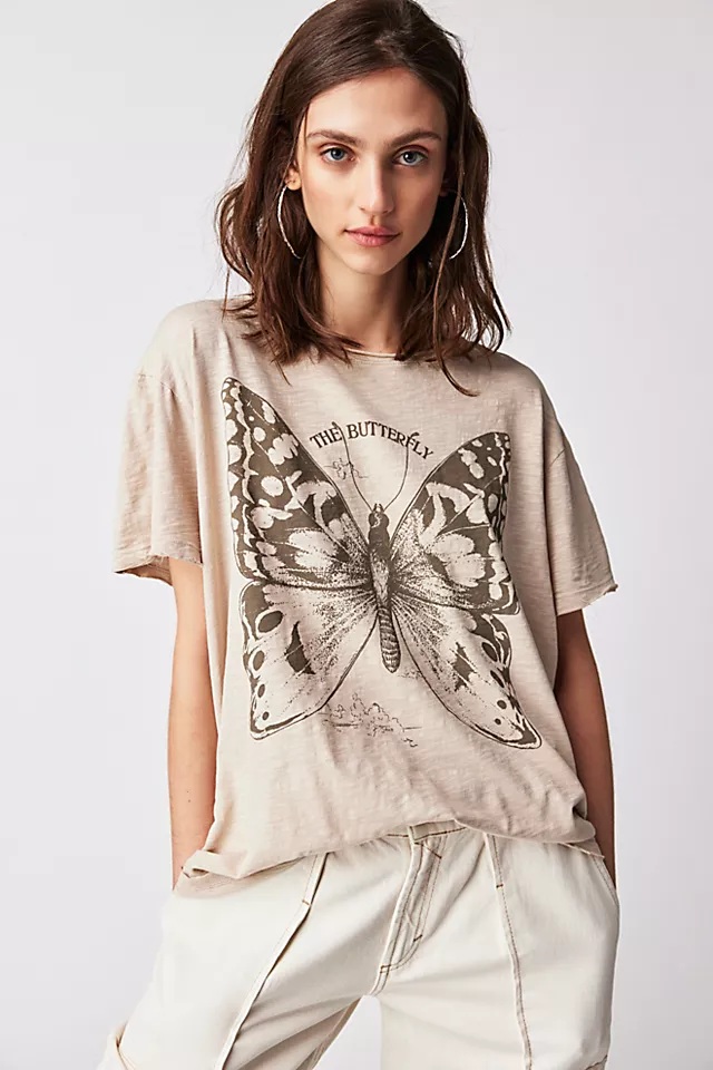 Midnight Rider The Butterfly Tee Stone / Cement