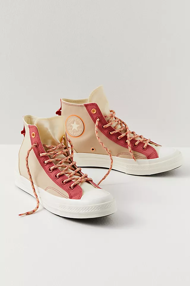 Chuck 70 Hi Top Colorblock Sneakers Rhubarb Pie / Orange Haven