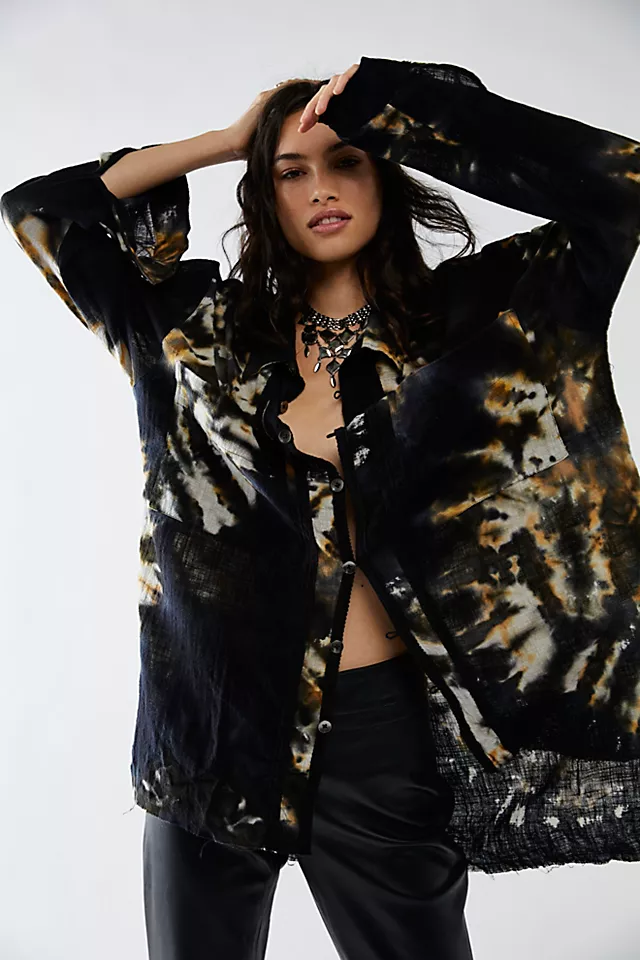 Hand Printed Stormflower Top Stormflower