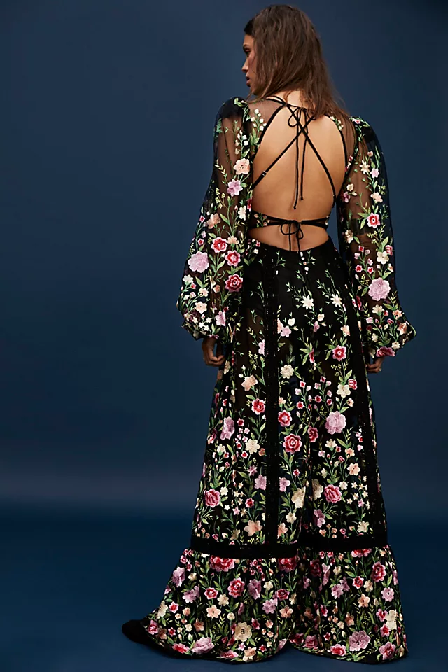 For Love & Lemons Luna Maxi Dress Black