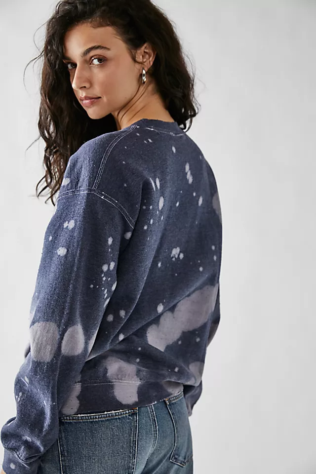 Los Angeles Crew Sweatshirt Navy Tie Dye