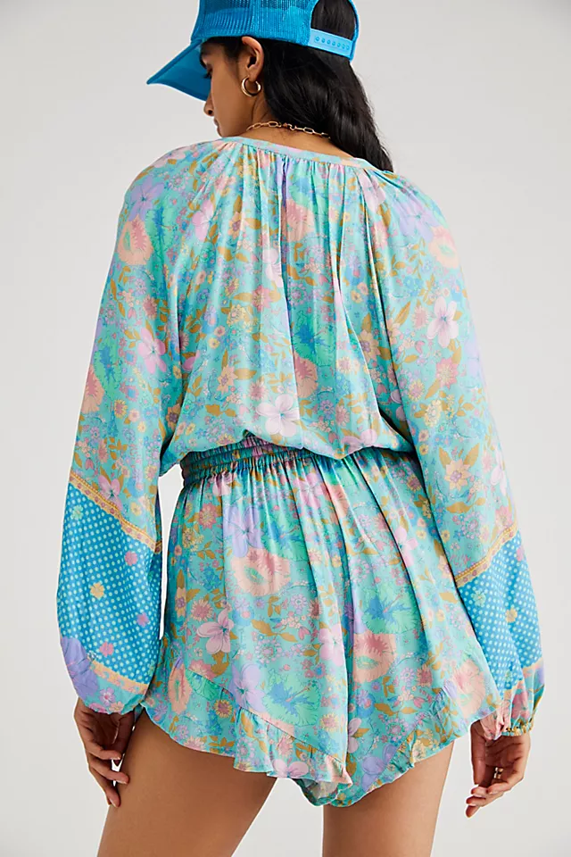 Spell Hibiscus Lane Romper Lagoon