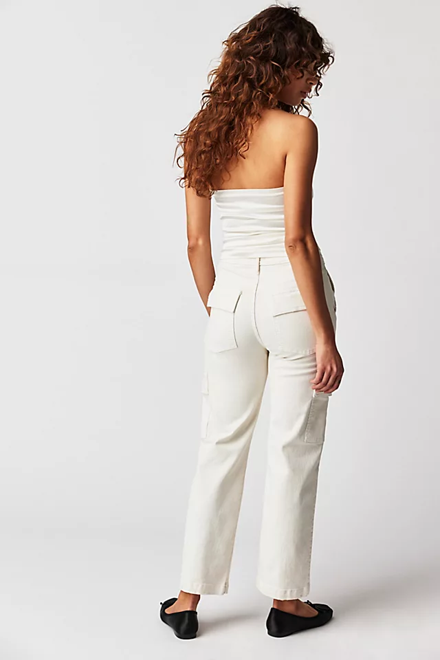 MOTHER The Rambler Cargo Ankle Pants Cream Puffs