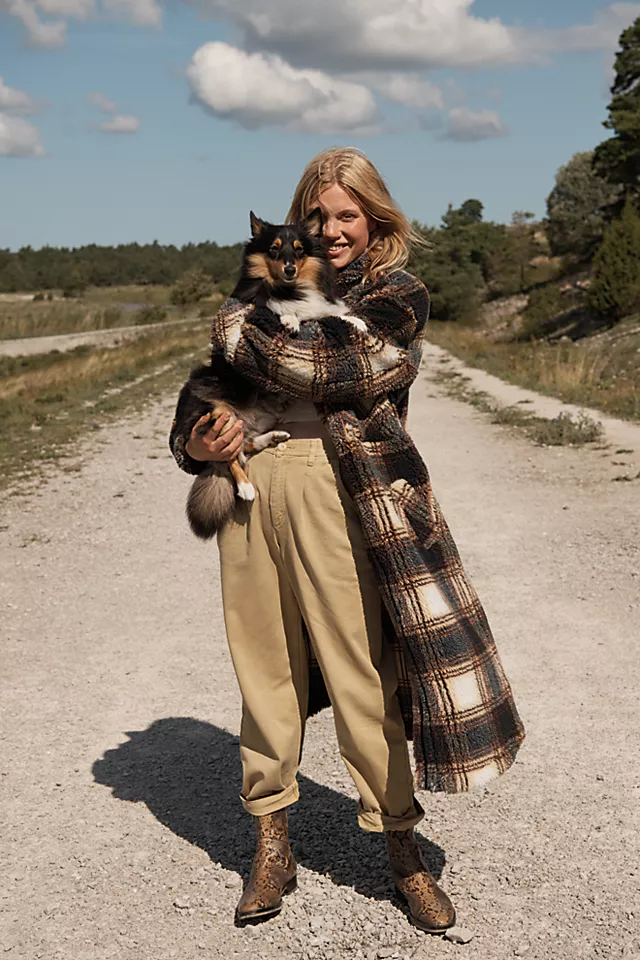 Sloane Maxi Shirt Jacket Yellow Black Combo