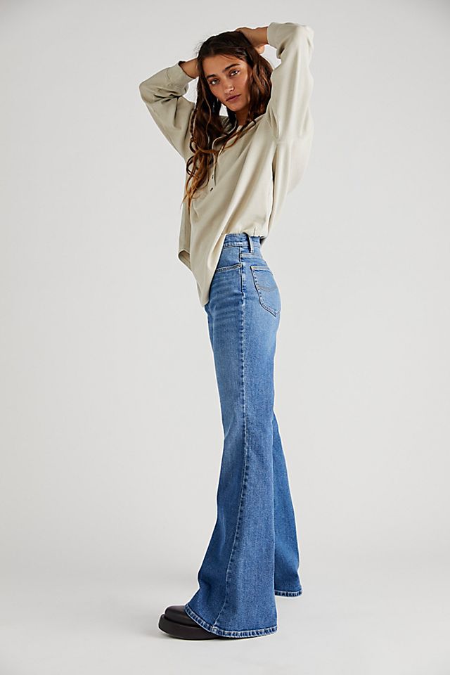 Lee High-Rise Flare Jeans Stone Mill