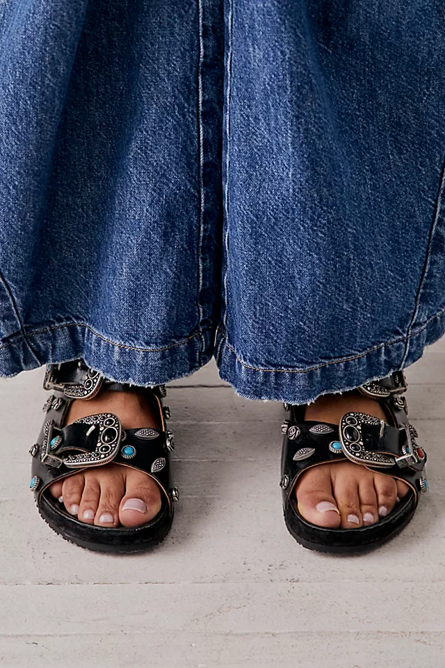 Sunset Spritz Embellished Slides Black