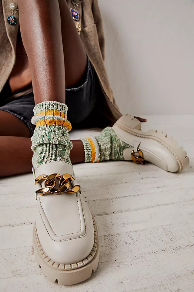 Lyra Link Loafer Mules Bone