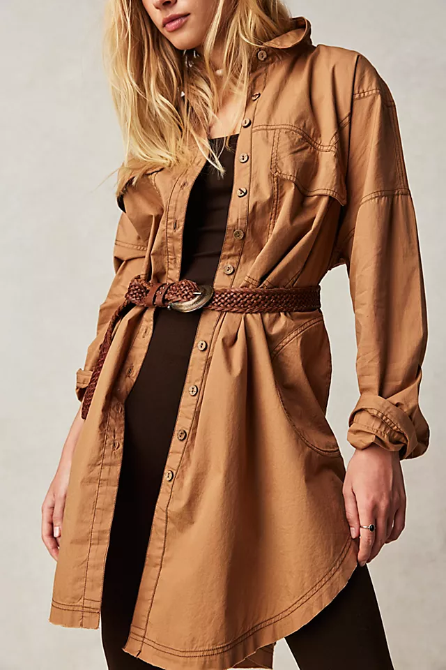 Poppy Maxi Shirt Iced Coffee