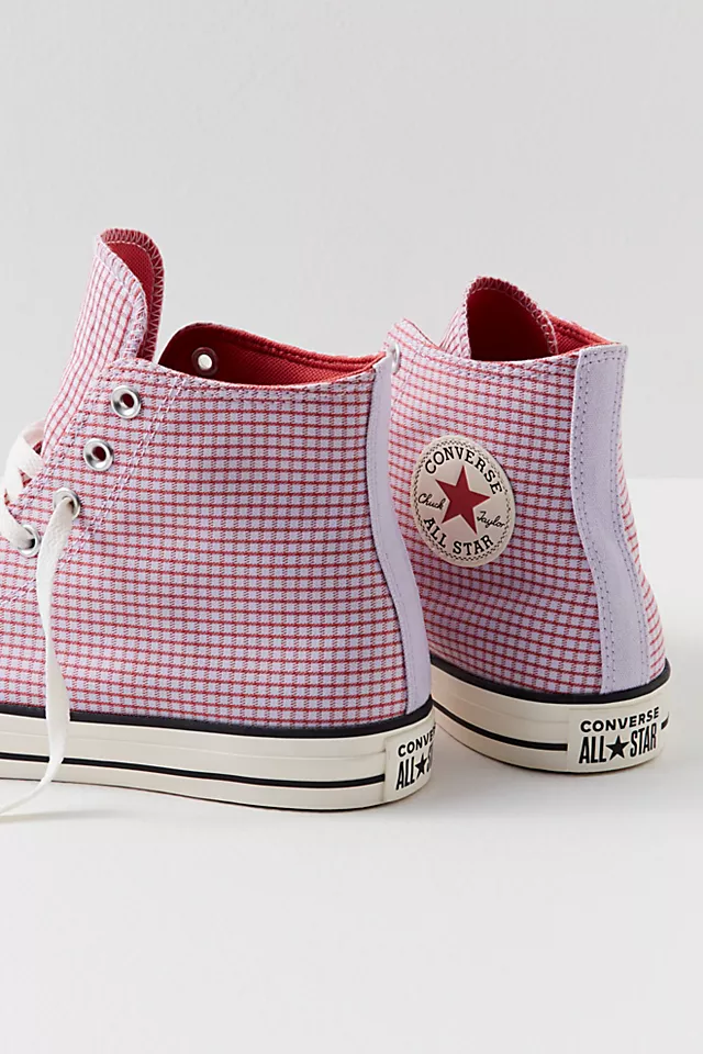 Chuck Taylor All Star Spring Check Hi Top Sneakers Vapor Violet / Rhubarb Pie