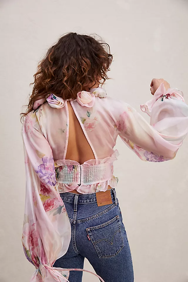 For Love & Lemons Penny Blouse Pink