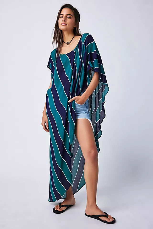 Parallel Universe Asymmetrical Kaftan Navy / Kelly