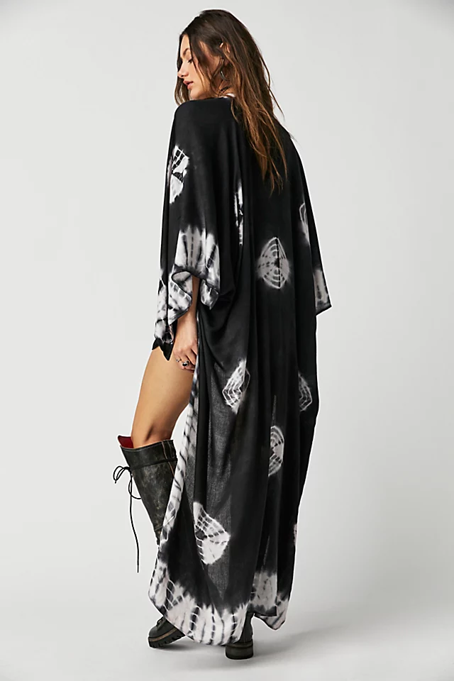 Spellbound Tie Dye Kimono Black