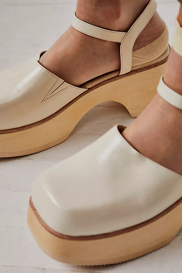 Addy Platform Mary Janes Ivory Natural