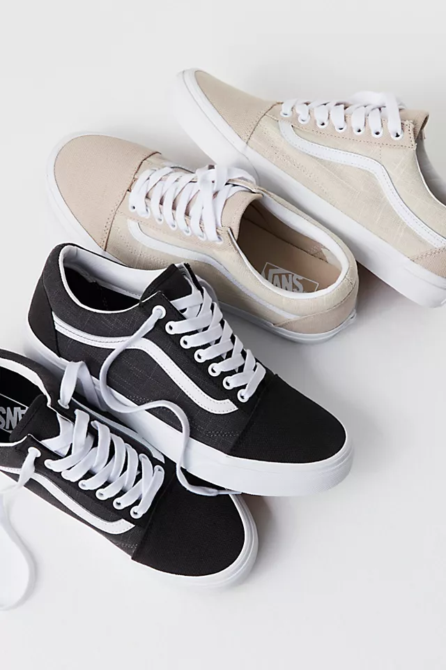 Old Skool Linen Sneakers Linen Black