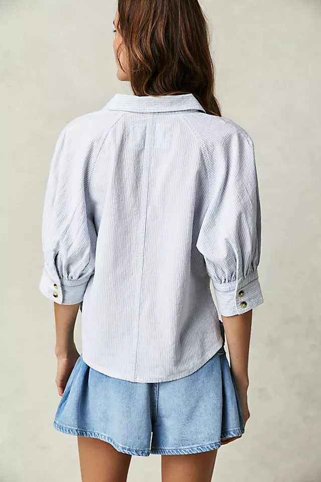 Ellie Stripe Top Blue Combo