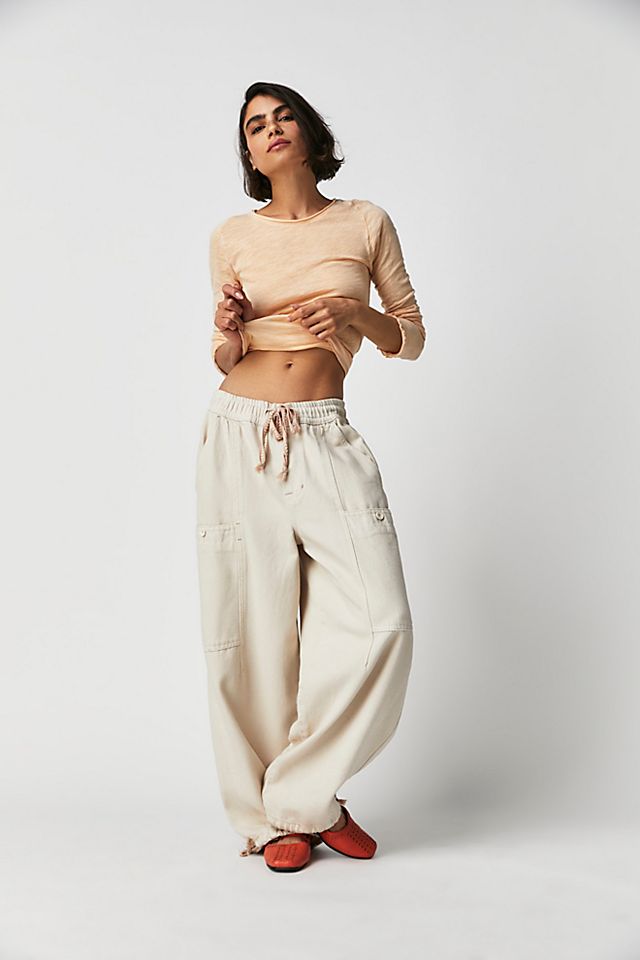 Bright-Eyed Low-Slung Pull-On Jeans Silver Spring