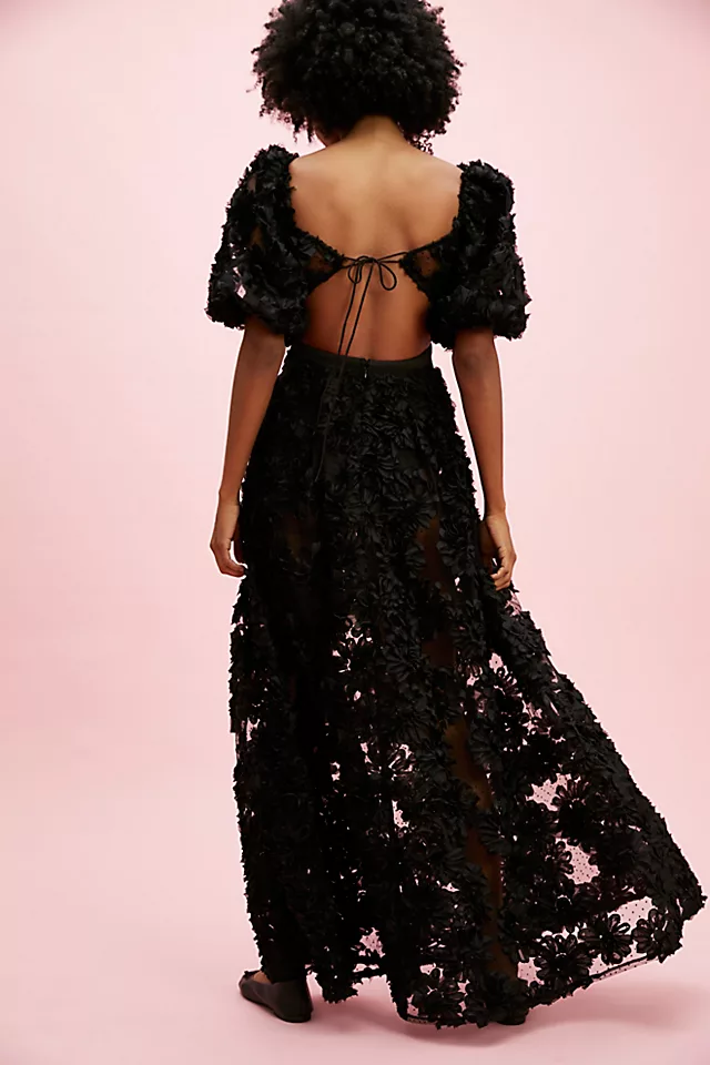 For Love & Lemons Astrid Maxi Dress Black