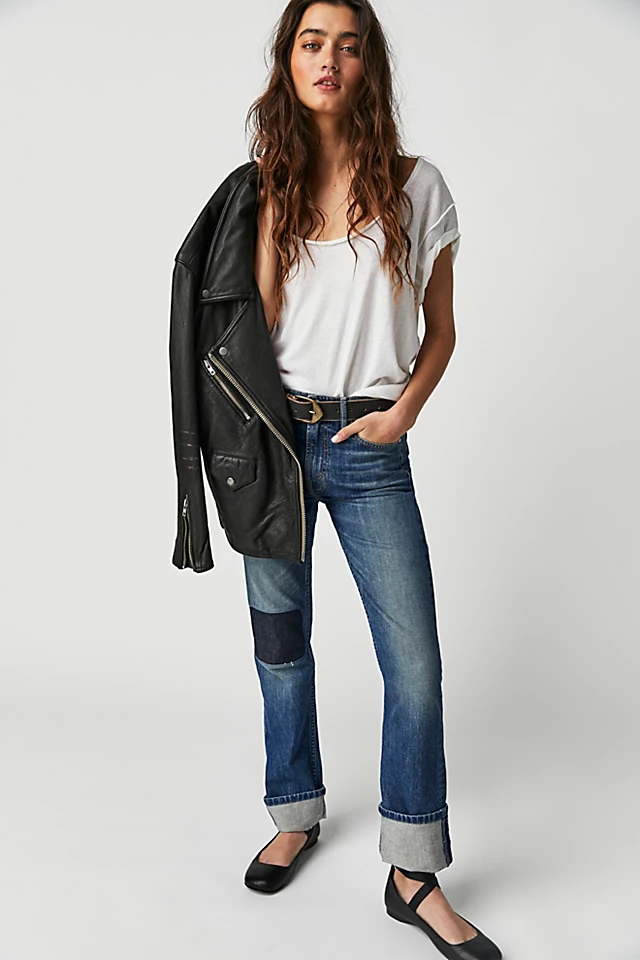 MOTHER The Dutchie Ankle Cuff Jeans Beer Me