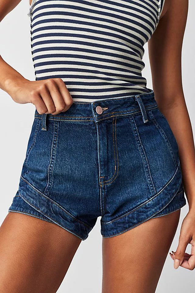 CRVY Mona High-Rise Shorts Bombay Blue