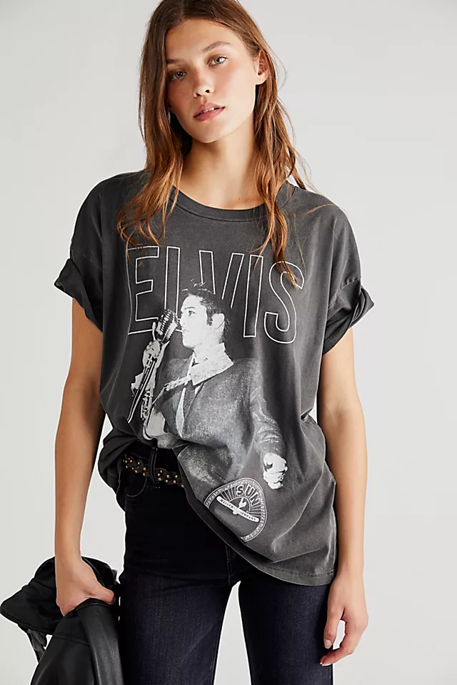 Sun Records X Elvis Merch Tee Pigment Black