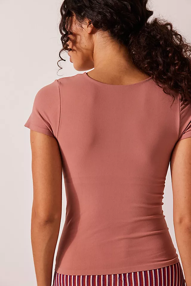 Clean Lines Sunfade Baby Tee Copper Rose