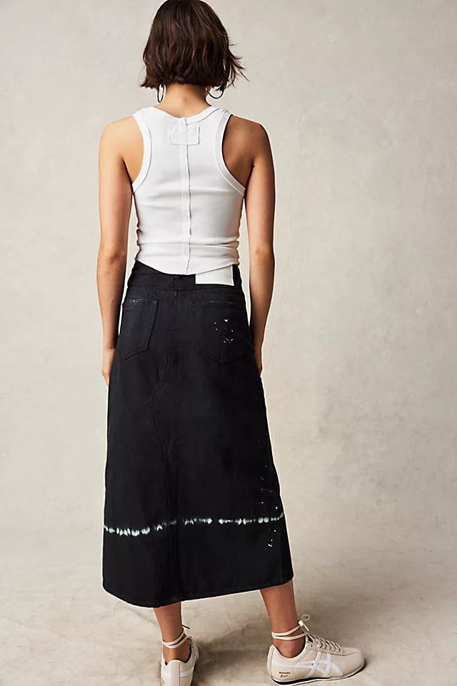 OneTeaspoon Black Magic Rocko Long Length Skirt Eclipse