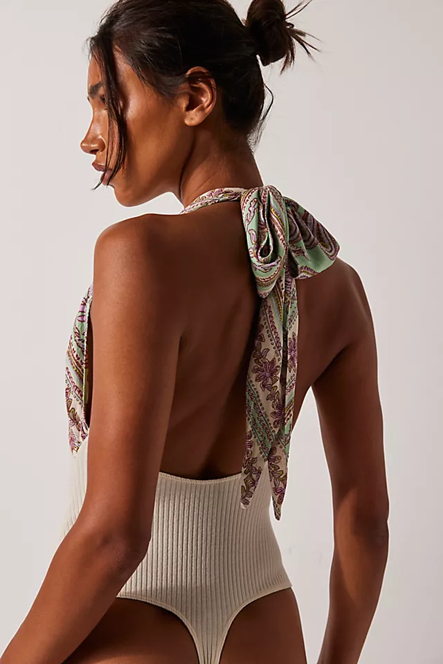 Eyes For U Halter Bodysuit Ivory Combo