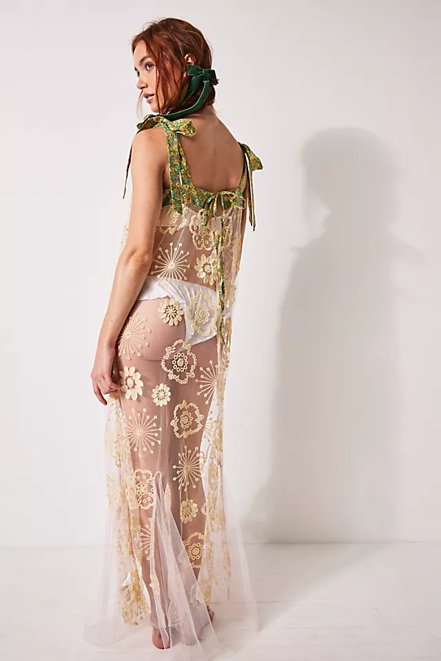 Bali Flower Fields Maxi Slip Lilac Combo