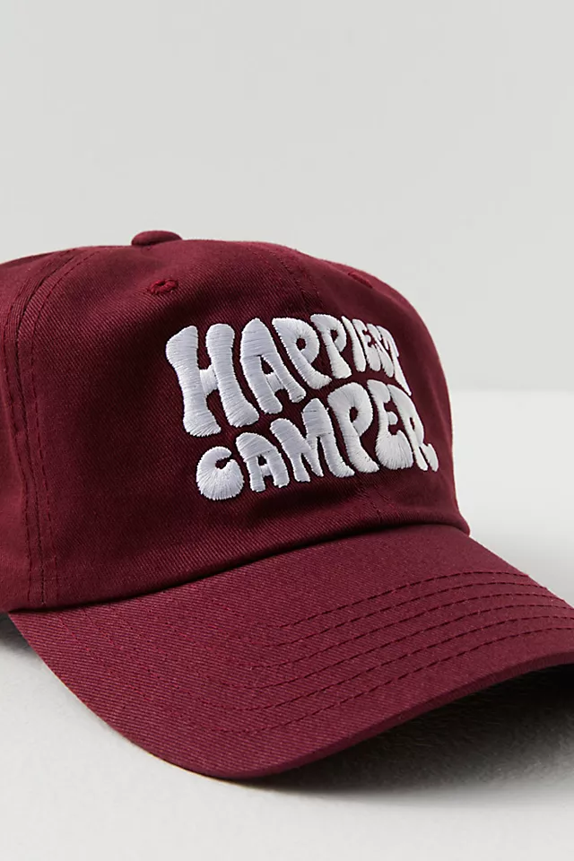 Happiest Camper Baseball Hat Maroon