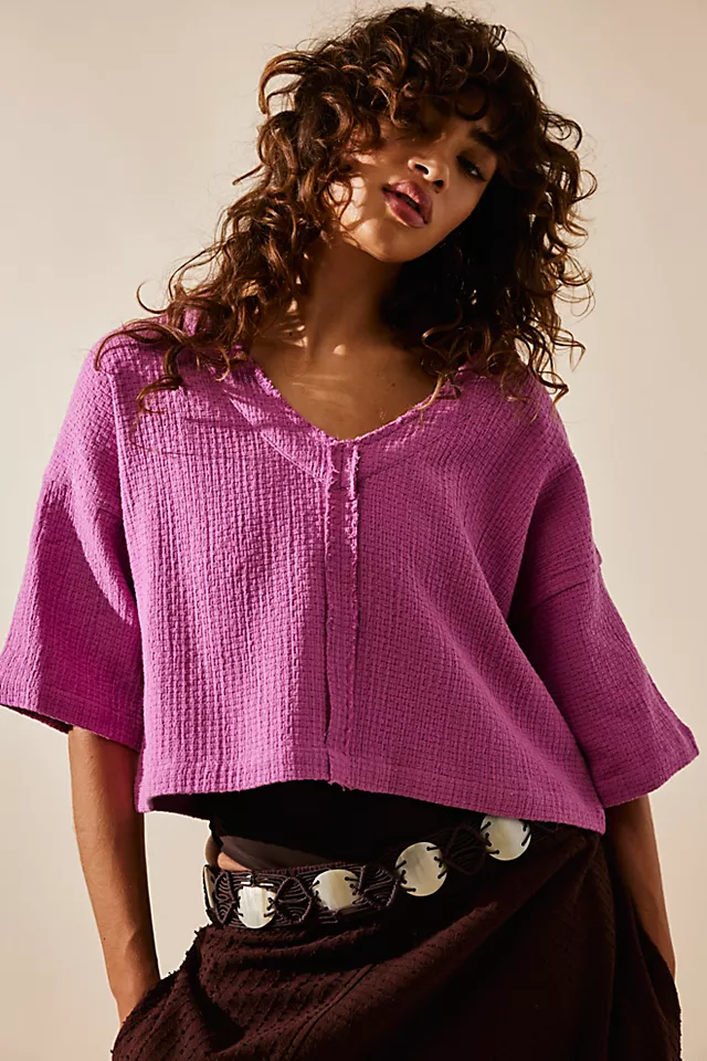 Sundaze Woven Tee Magenta