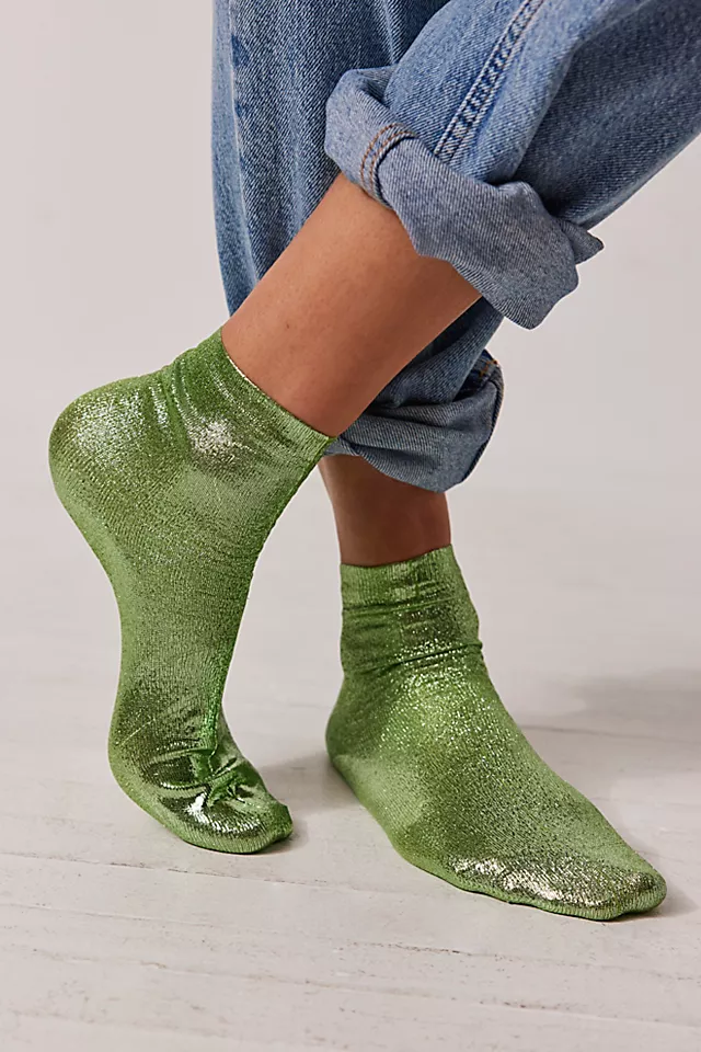 Maria La Rosa Laminated One Socks Verdino