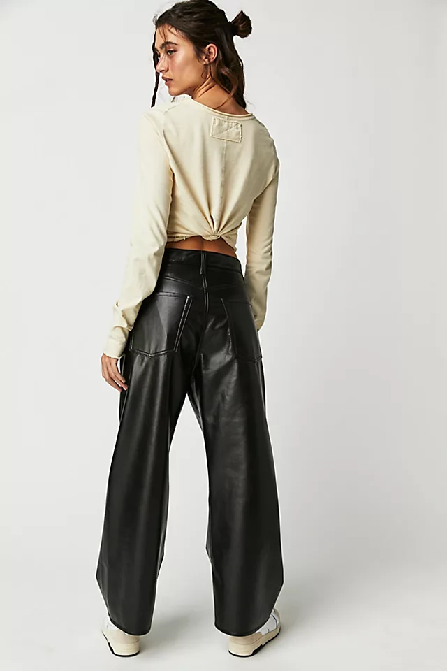 Citizens of Humanity Recycled Leather Gaucho Pants Black Beauty